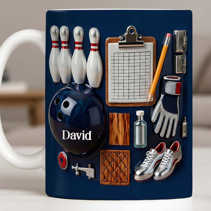 Customizable Bowling Enthusiasts Essential Gear - Personalized Custom Coffee Mug - SPORT069_MG