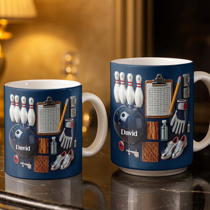 Customizable Bowling Enthusiasts Essential Gear - Personalized Custom Coffee Mug - SPORT069_MG