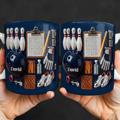 Customizable Bowling Enthusiasts Essential Gear - Personalized Custom Coffee Mug - SPORT069_MG