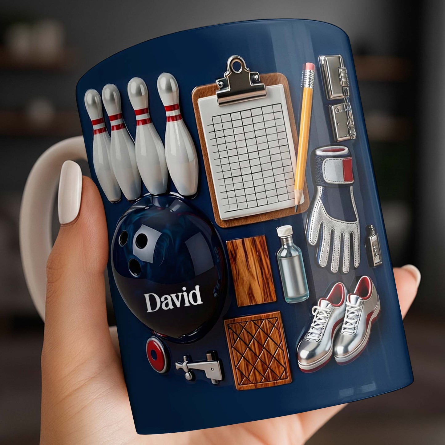 Customizable Bowling Enthusiasts Essential Gear - Personalized Custom Coffee Mug - SPORT069_MG