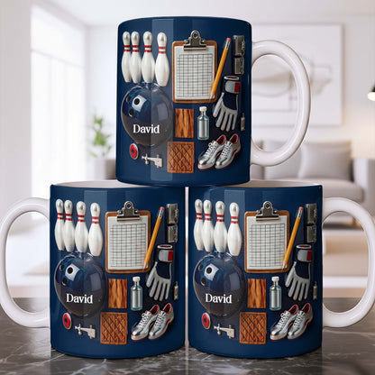 Customizable Bowling Enthusiasts Essential Gear - Personalized Custom Coffee Mug - SPORT069_MG