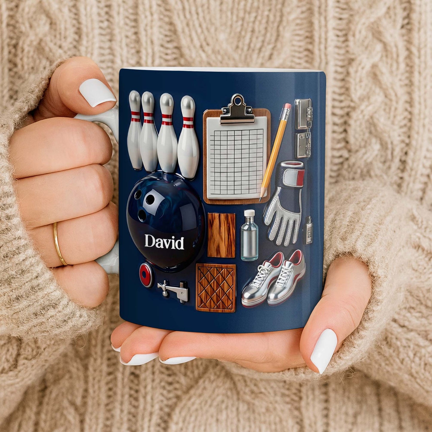 Customizable Bowling Enthusiasts Essential Gear - Personalized Custom Coffee Mug - SPORT069_MG