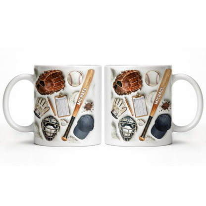 Personalized Baseball Sports Mug With Custom Name - Personalized Custom Coffee Mug - SPORT070_MG