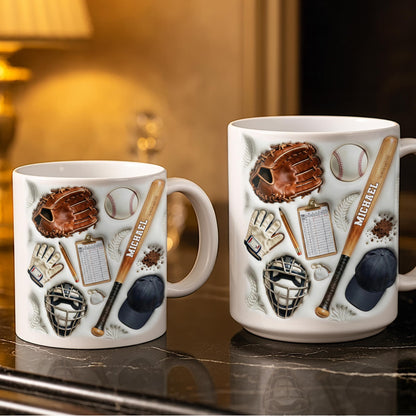 Personalized Baseball Sports Mug With Custom Name - Personalized Custom Coffee Mug - SPORT070_MG