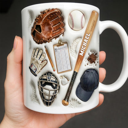 Personalized Baseball Sports Mug With Custom Name - Personalized Custom Coffee Mug - SPORT070_MG