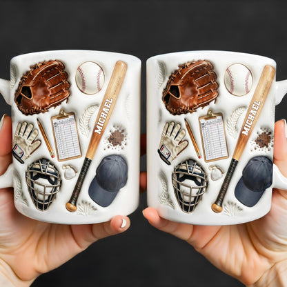 Personalized Baseball Sports Mug With Custom Name - Personalized Custom Coffee Mug - SPORT070_MG