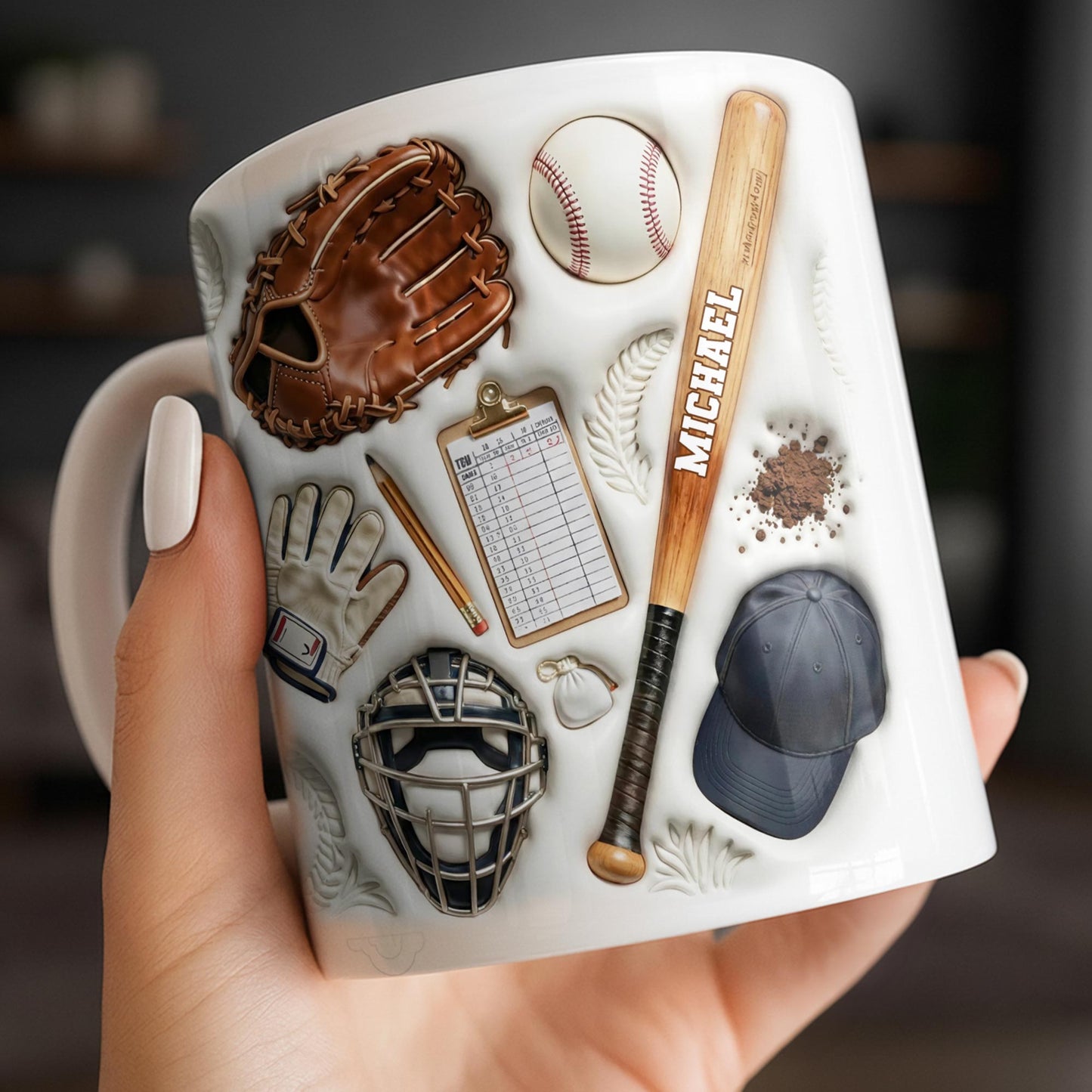 Personalized Baseball Sports Mug With Custom Name - Personalized Custom Coffee Mug - SPORT070_MG
