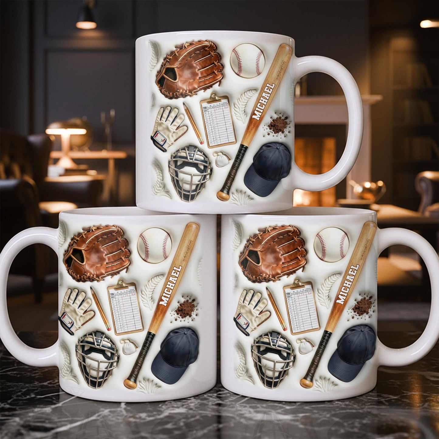 Personalized Baseball Sports Mug With Custom Name - Personalized Custom Coffee Mug - SPORT070_MG