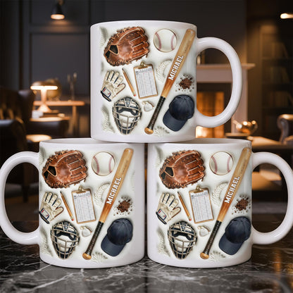 Personalized Baseball Sports Mug With Custom Name - Personalized Custom Coffee Mug - SPORT070_MG