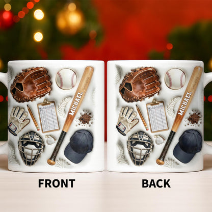 Personalized Baseball Sports Mug With Custom Name - Personalized Custom Coffee Mug - SPORT070_MG