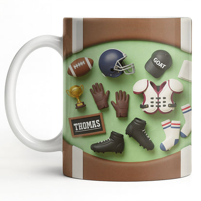Celebrate Your Sports Achievements, Football And Helmet Design - Personalized Custom Coffee Mug - SPORT072_MG