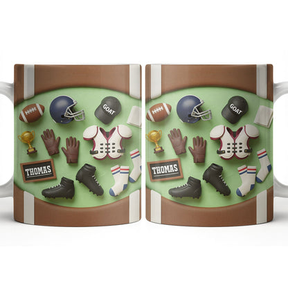 Celebrate Your Sports Achievements, Football And Helmet Design - Personalized Custom Coffee Mug - SPORT072_MG