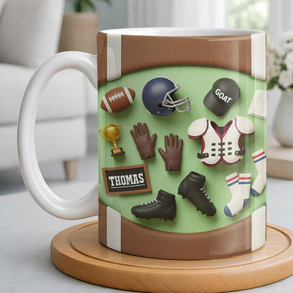 Celebrate Your Sports Achievements, Football And Helmet Design - Personalized Custom Coffee Mug - SPORT072_MG