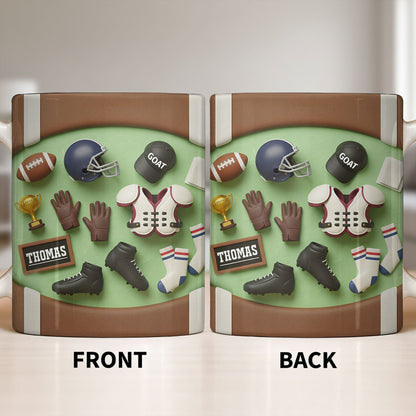 Celebrate Your Sports Achievements, Football And Helmet Design - Personalized Custom Coffee Mug - SPORT072_MG