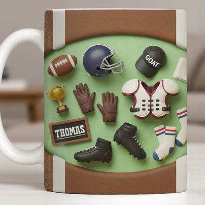 Celebrate Your Sports Achievements, Football And Helmet Design - Personalized Custom Coffee Mug - SPORT072_MG