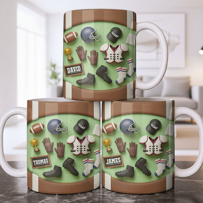 Celebrate Your Sports Achievements, Football And Helmet Design - Personalized Custom Coffee Mug - SPORT072_MG