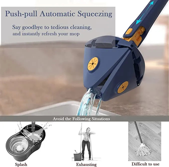 Multifunctional Triangle Self-Draining Lazy Mop