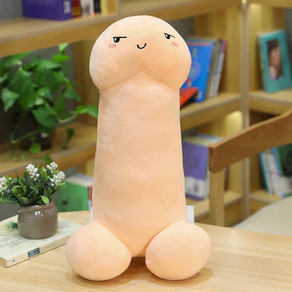 Cute Flesh-Colored Plush Penis Pillow - Soft, Fun Cushion Gift for Girls