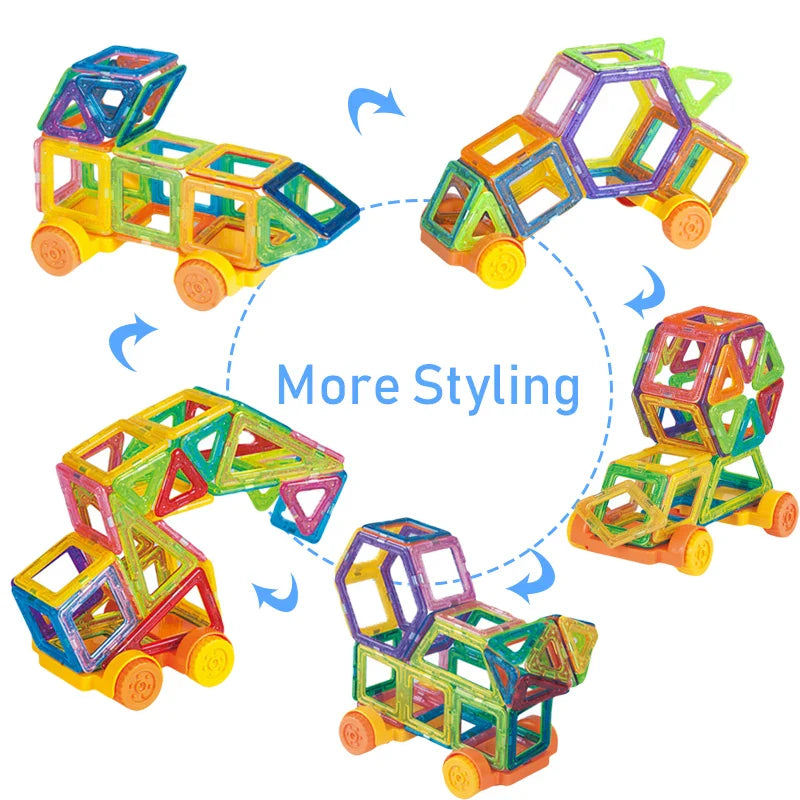 64-184Pcs Kids Magnetic Building Blocks