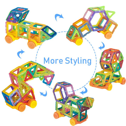 64-184Pcs Kids Magnetic Building Blocks