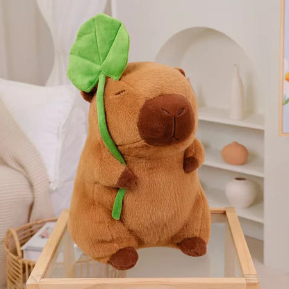 Kawaii Cartoon Lotus Leaf Capybara Plush Toy - Soft Pillow Gift