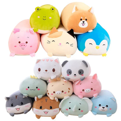 Huge Plush Animal Pillows - Adorable Cat, Piggy & Hamster Cushions