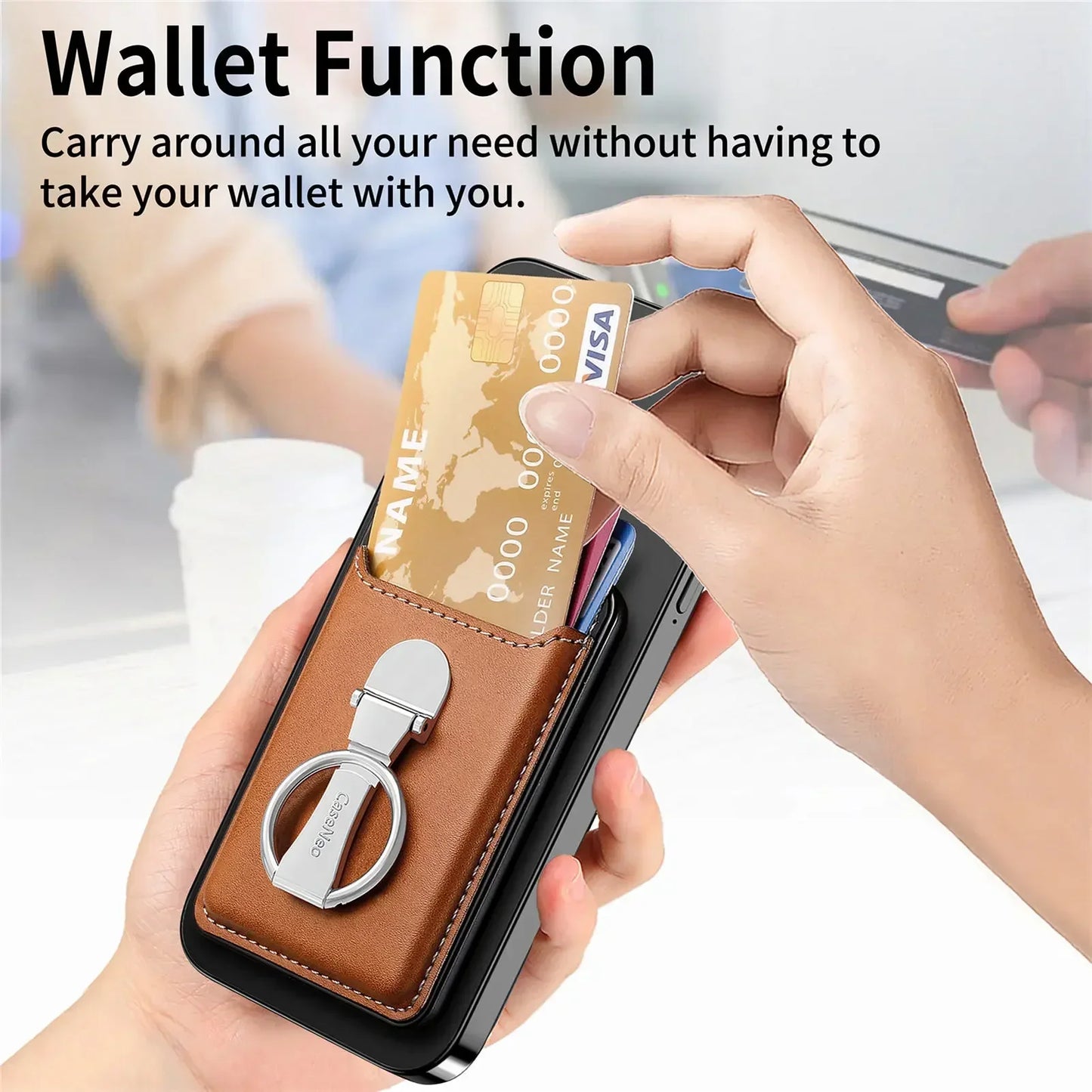 Leather Magsafe Phone Wallet Holder