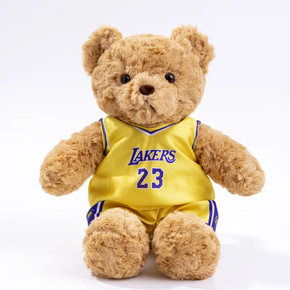 Cute 25cm Bear Plush Toy in Basketball Tee - Perfect Gift for Kids!