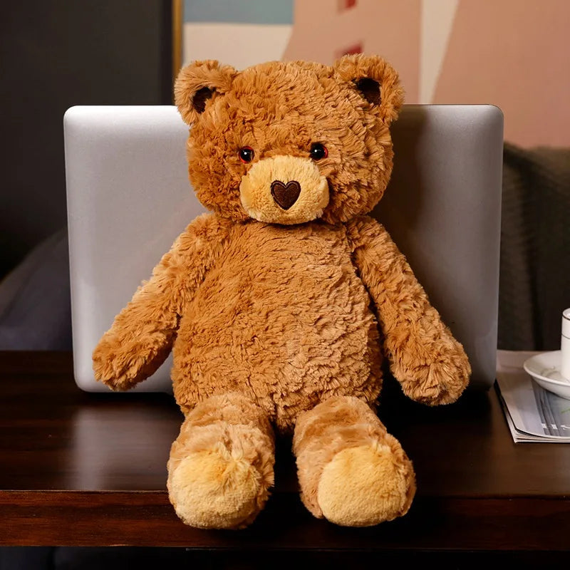 Fluffy Heart Nose Bear Plush Toy - Soft & Cuddly Gift for Kids