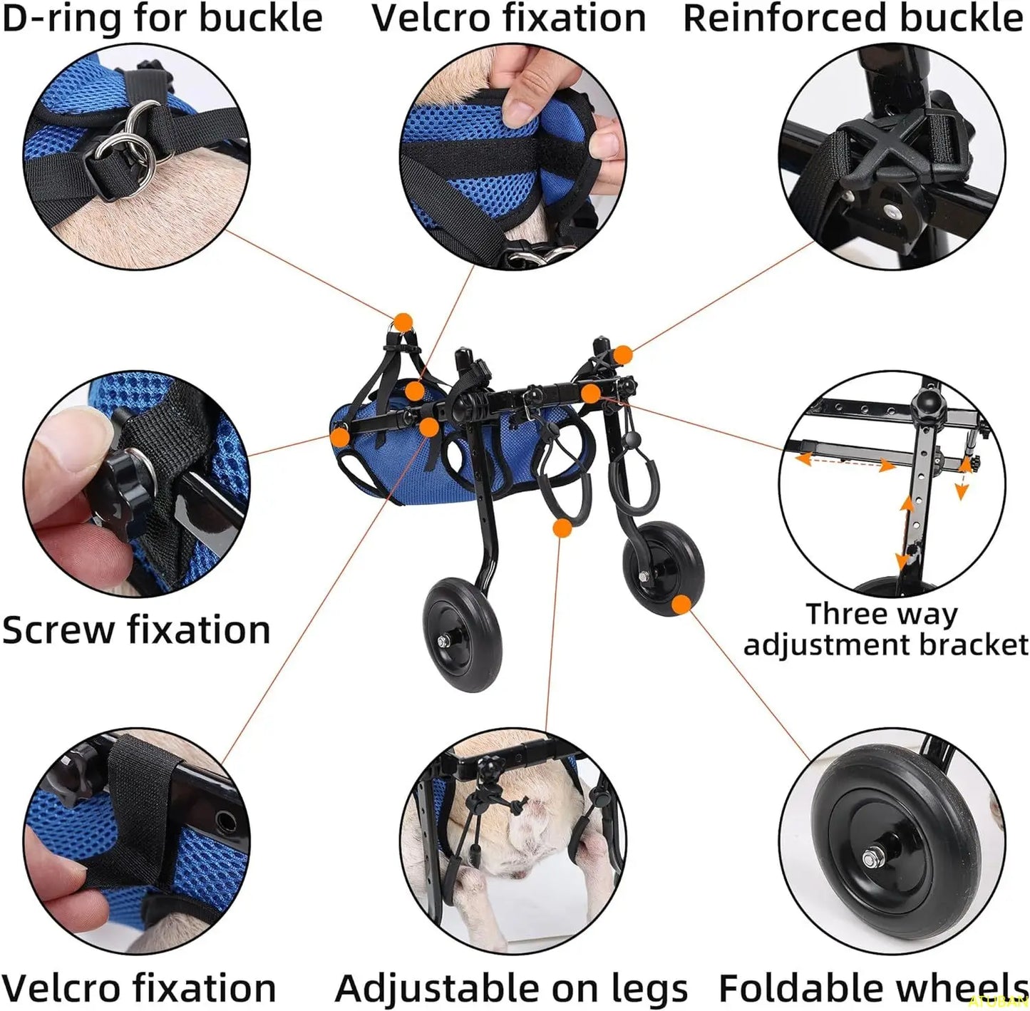 Adjustable Small Dog Wheelchair