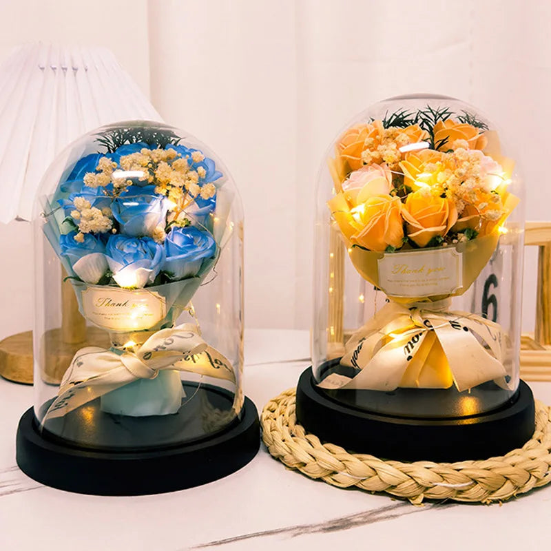 Eternal LED Rose Acrylic Dome Decor