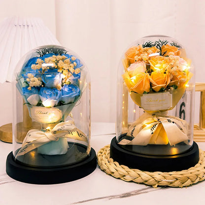 Eternal LED Rose Acrylic Dome Decor