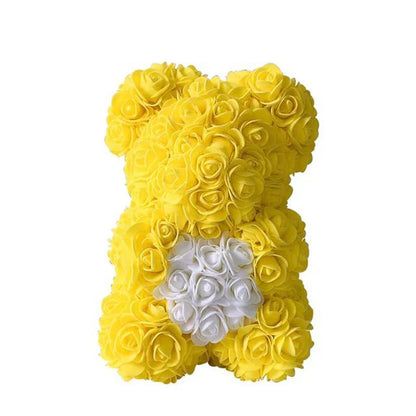 25-40cm Rose Teddy Bear - Handmade Flower Bear Gift for Valentine's Day or Birthday