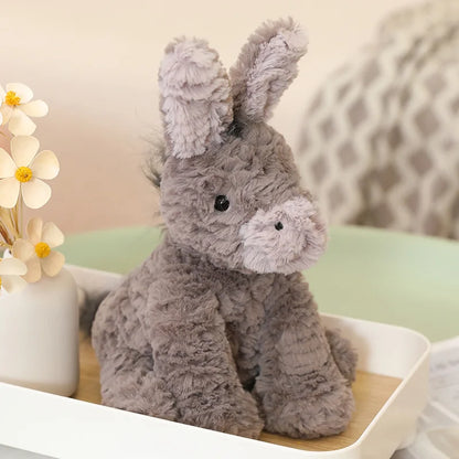 Cute Grey Donkey Plush Toy - Soft Stuffed Animal for Babies & Kids