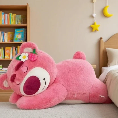Lotso Plush Bear - Soft Strawberry Plush Pillow for Kids and Collectors