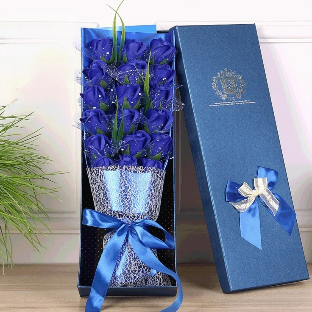 18PCS Soap Flower Bouquet with Gift Box for Her