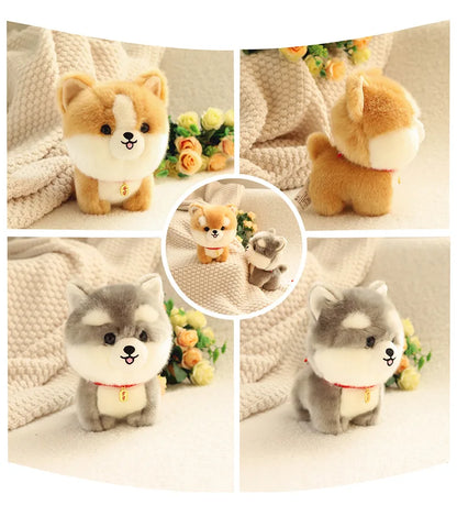 Cute Plush Puppy Dolls - Adorable Husky & Corgi Toys for Kids' Gifts