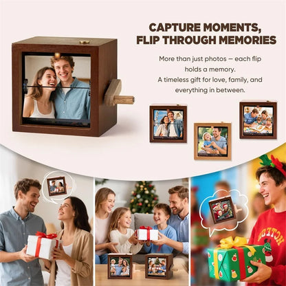 Personalized Hand Crank Photo Flip Box with Light