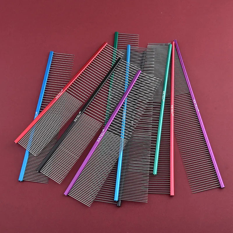 Light Aluminum Pet Comb Professional Dog Grooming Tool 5 Colors