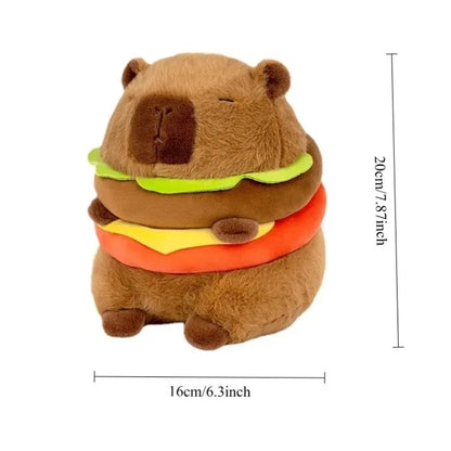 Hamburger Capybara Plush Toy Soft Cute Stuffed Animal Pillow