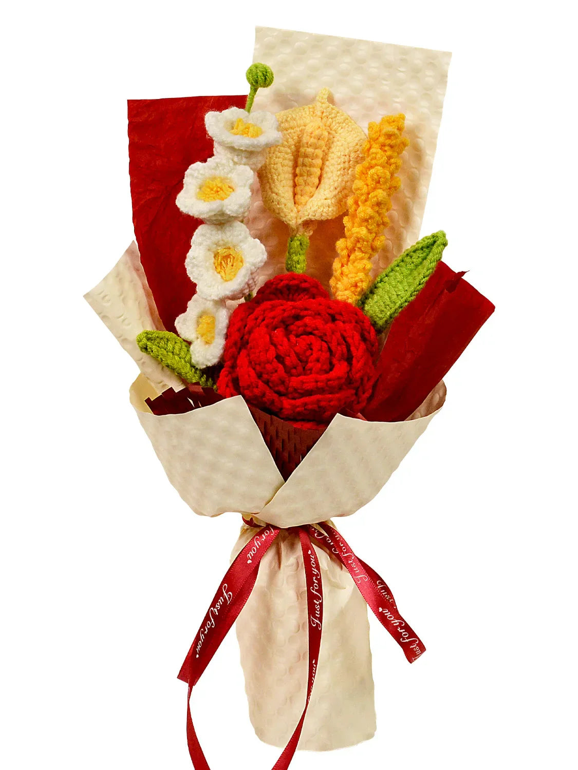 Handmade Crochet Red Rose Bouquet for Special Occasions