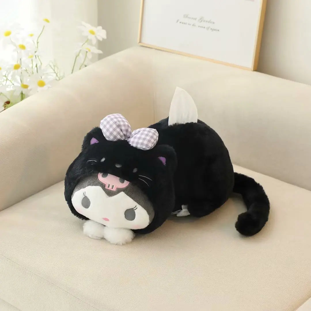 Kawaii Kuromi & My Melody Plush Toy - Soft Cartoon Pillow Cover