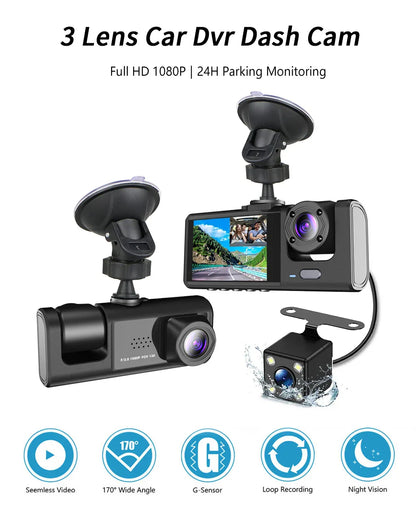Three Channel Car Hd Dashcam