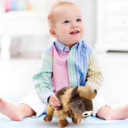 Brown Calf Highland Cow Plush Toy - Realistic & Soft Gift for Kids