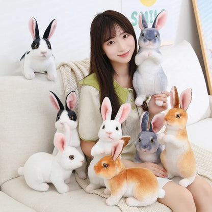 Cute Plush Rabbit Doll - Adorable Squat & Standing Huggable Gift for All Ages