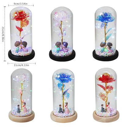 LED Enchanted Galaxy Rose in Dome - Romantic Gift
