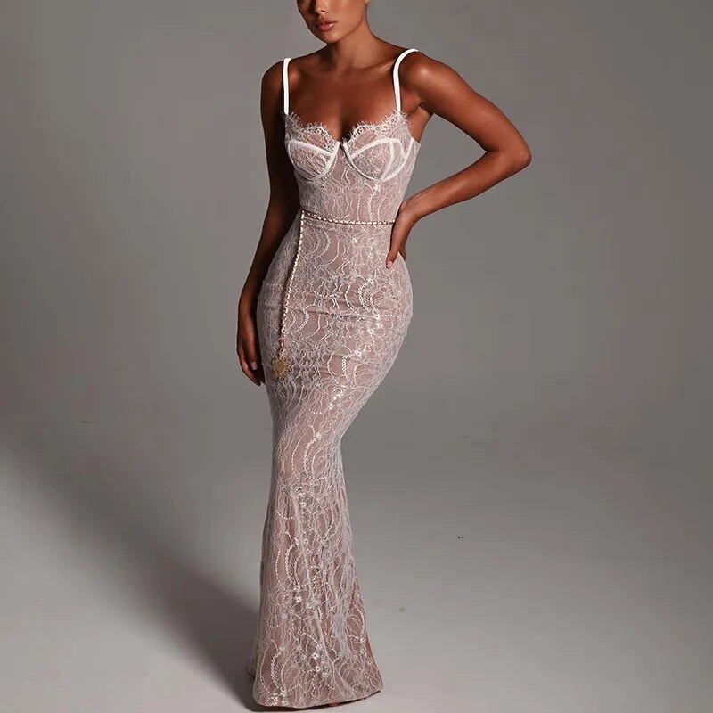 Lace Layered Maxi Dress