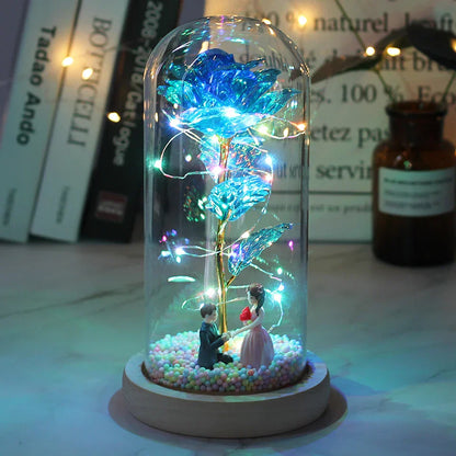 LED Enchanted Galaxy Rose in Dome - Romantic Gift