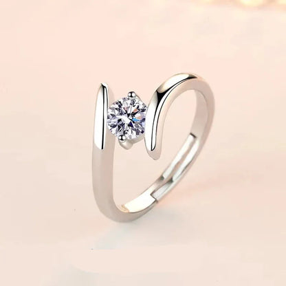 925 Sterling Silver Zircon Statement Ring