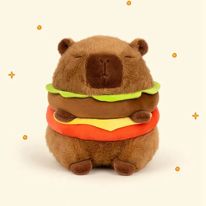 Capybara Burger Plush Toy - Adorable Soft Stuffed Animal Pillow